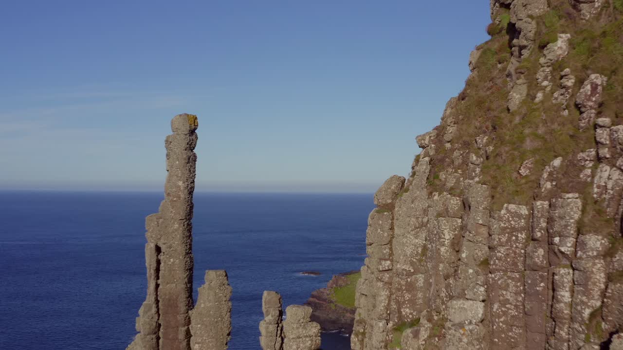 Top Hill View of Giant's Causeway Amphitheatre with Ocean in Background