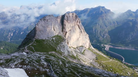 breathtaking natural mountain views of italian dolomite mountains on summer morning