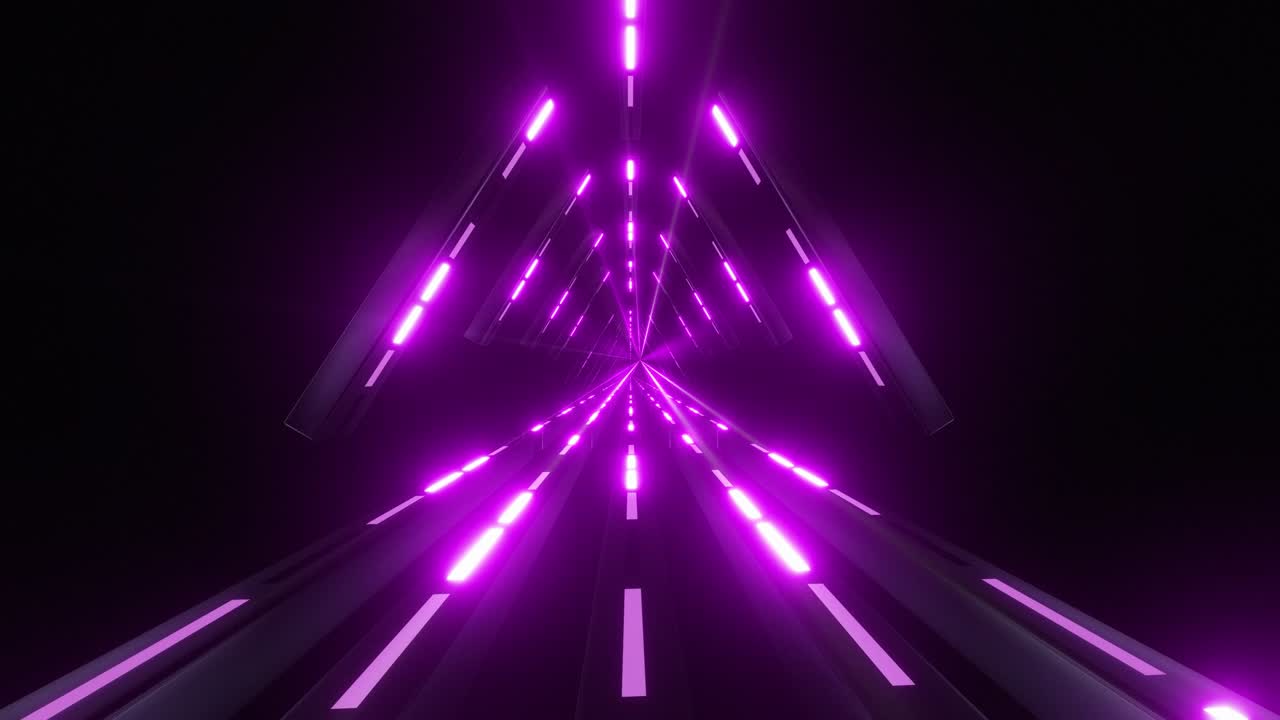 Tunnel futuristico astratto al neon
