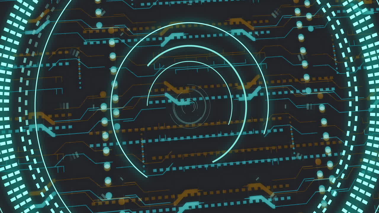 Animation of connections and data processing over circuit board