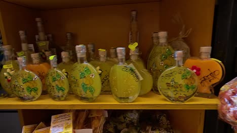 colorful lemonade bottles on a souvenir shelf