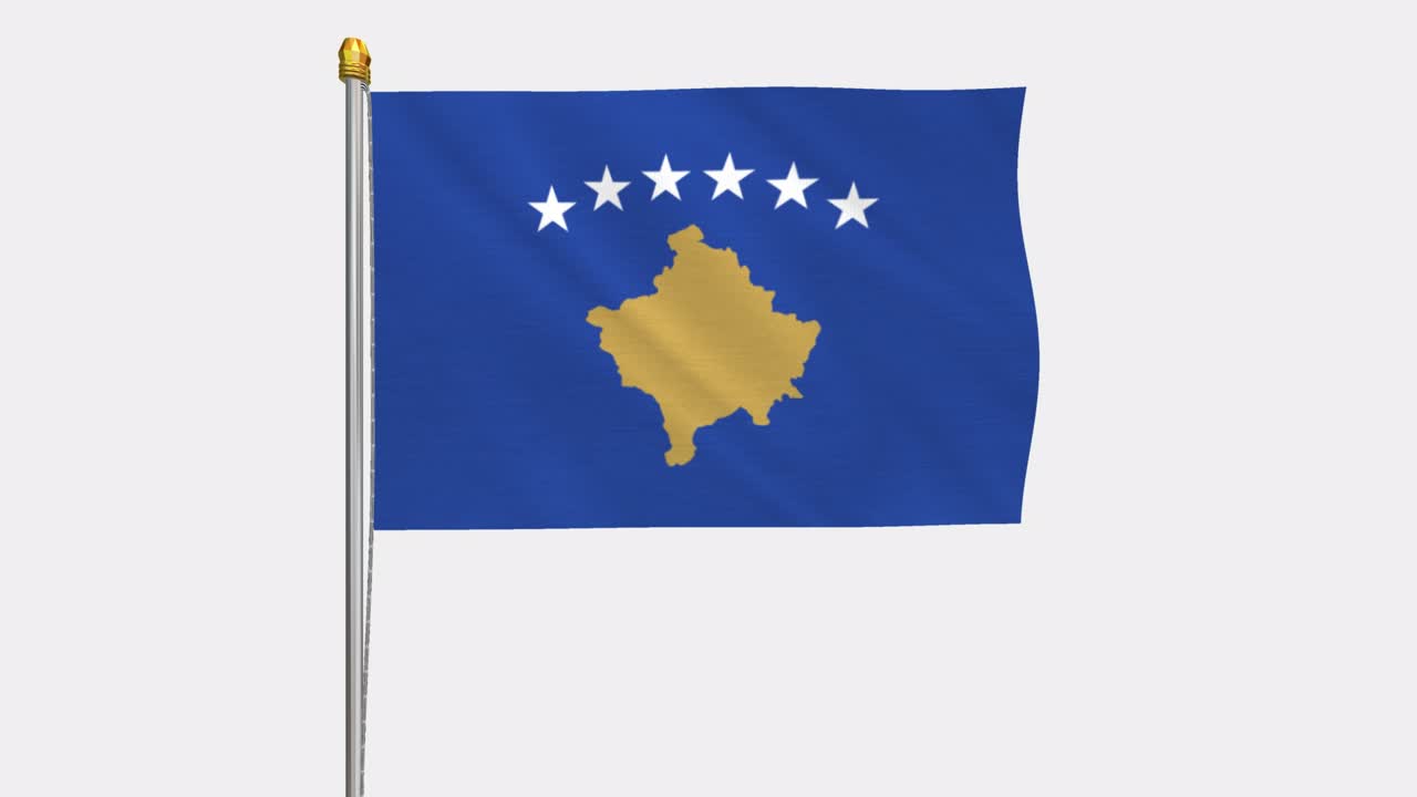 un video de bucle con un canal alfa de la bandera de kosovo con un fondo transparente.