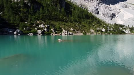 beauty of lake serapis and dolomites, italy