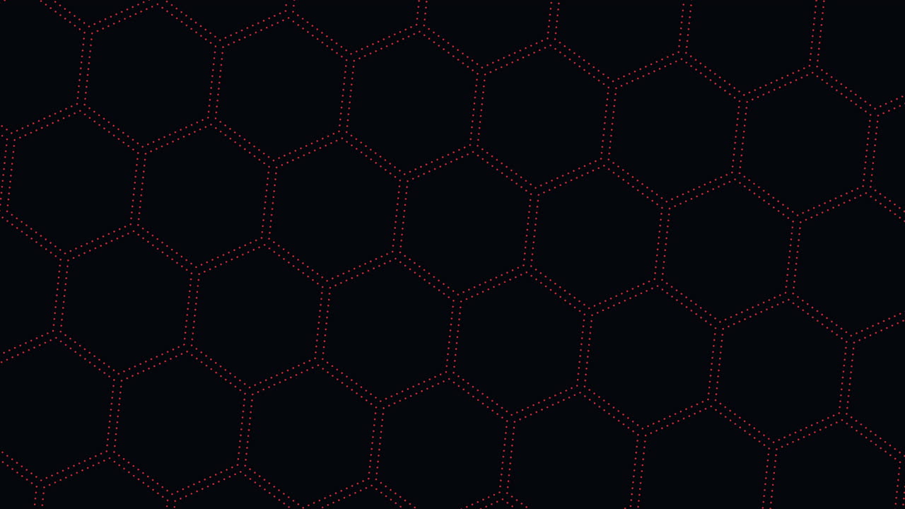 Vibrant hexagonal pattern with dynamic red lines