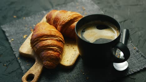 croissants and cup of coffee