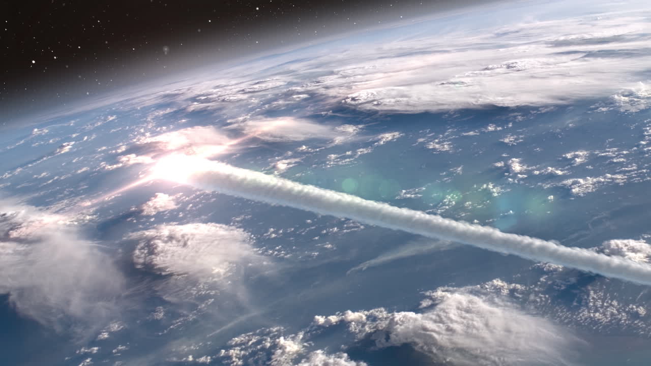 Earth from Space with Sunrise/Sunset and Atmospheric Phenomena
