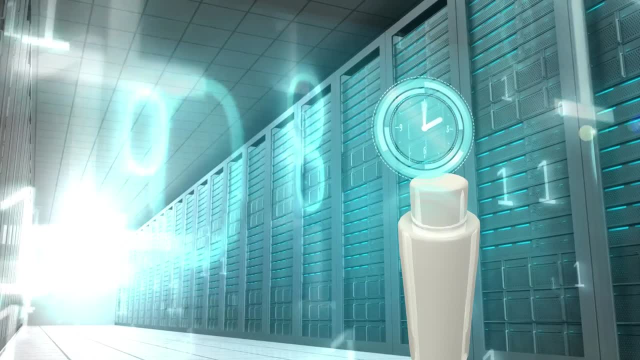 크림 컨테이너와 서버  ⁇ 에서 시계와 데이터 처리의 애니메이션