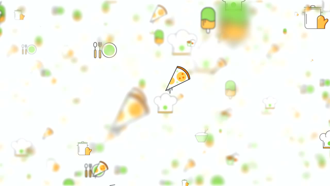 푸드 루프 아이콘을 움직이는 배경