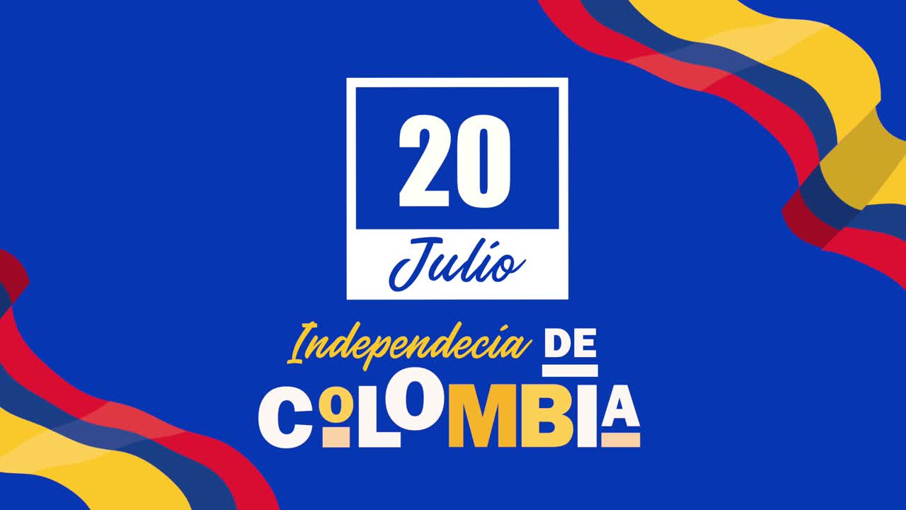 20 of july colombian celebration lettering