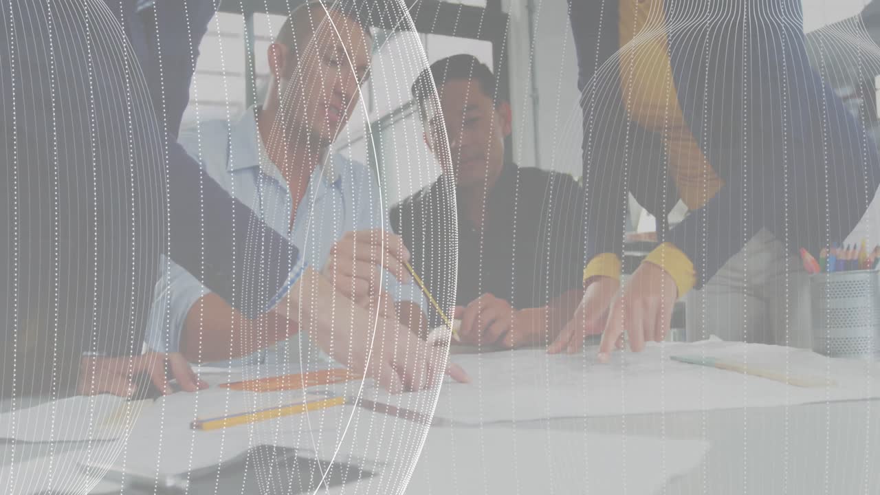 사무실에서 다양한 사업가들에 대한 모양의 애니메이션