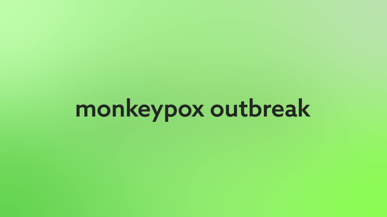 animación del texto de la viruela del mono sobre un fondo verde