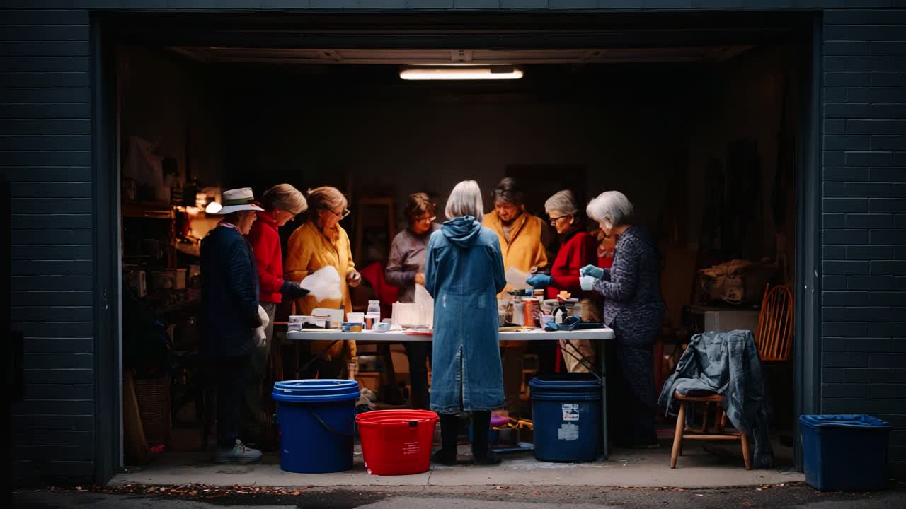 A Community Craft Gathering: Senior Citizens Engaged in Art and Creativity at a Local Workshop, Sharing Skills, Ideas, and Laughter While Creating Unique Projects Together