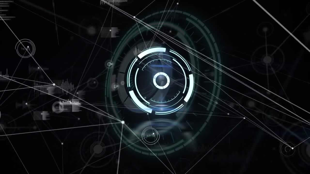 Animation of scope scanning over data processing and network of connections