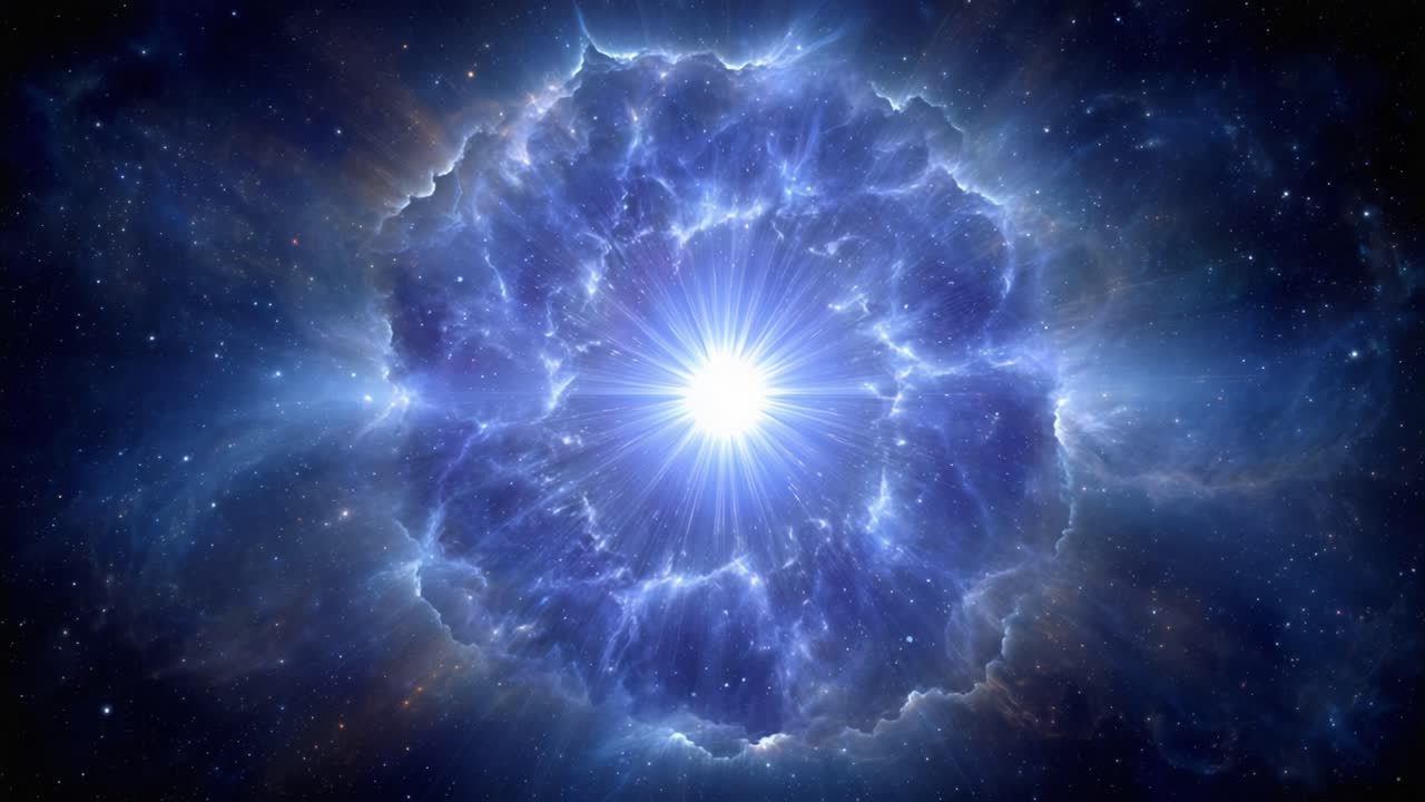 Un'Accattivante Esplosione Cosmica: Uno Spettacolo Etereo di Luce e Colori nelle Profondità dello Spazio che Ritratta la Bellezza e la Complessità dell'Universo.