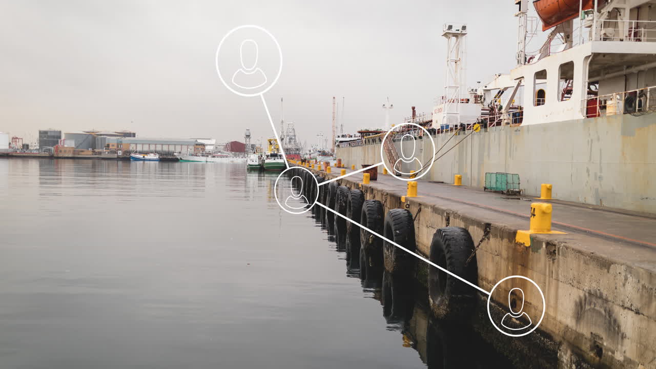 Animation of media icons over port