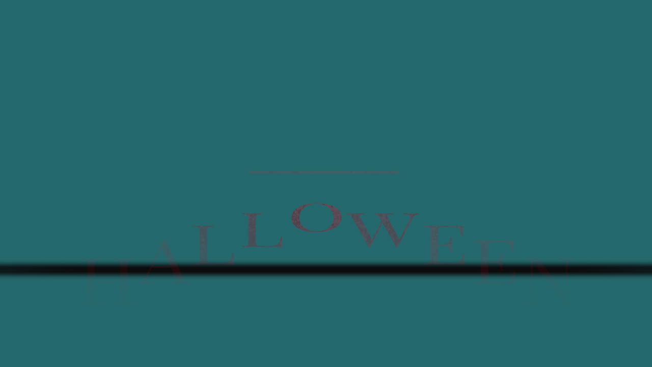 texto de halloween rojo en gradiente azul oscuro