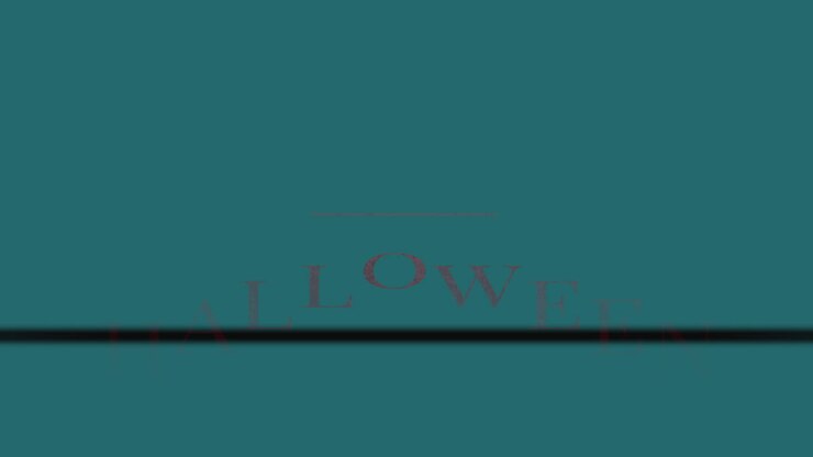 Red Halloween Text On Dark Blue Gradient
