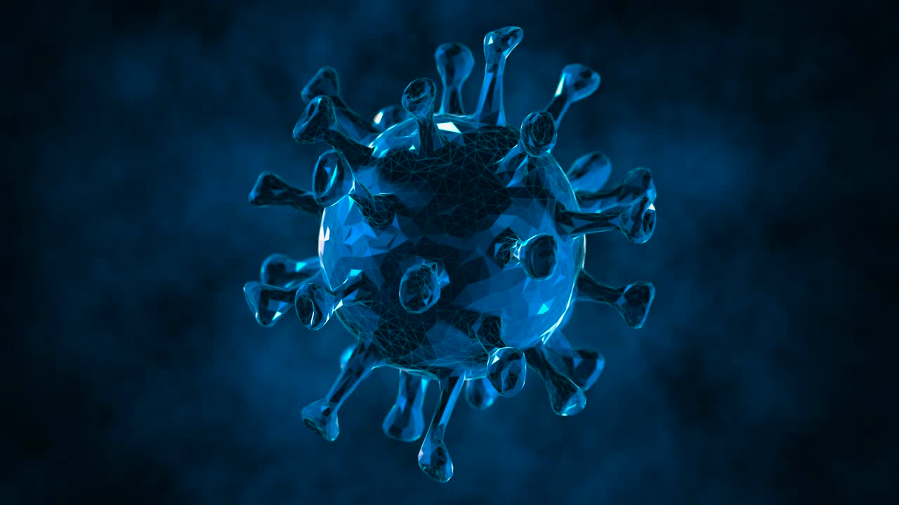 abstract coronavirus in movimento virus-cellula - motion graphics (loop)