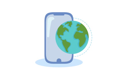 smartphone technology with earth planet