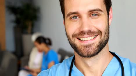 portrait of smiling male doctor