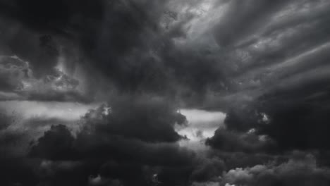 thunderstorm inside dark clouds 4k