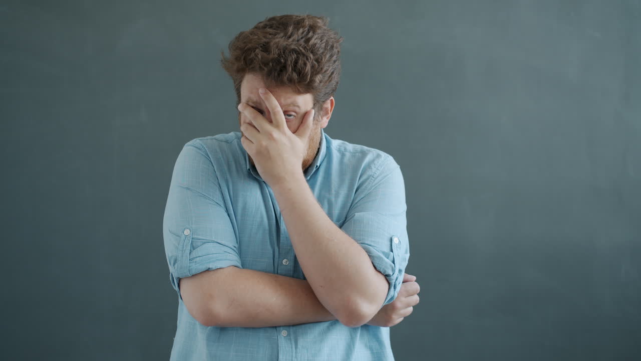 Man with confused expression