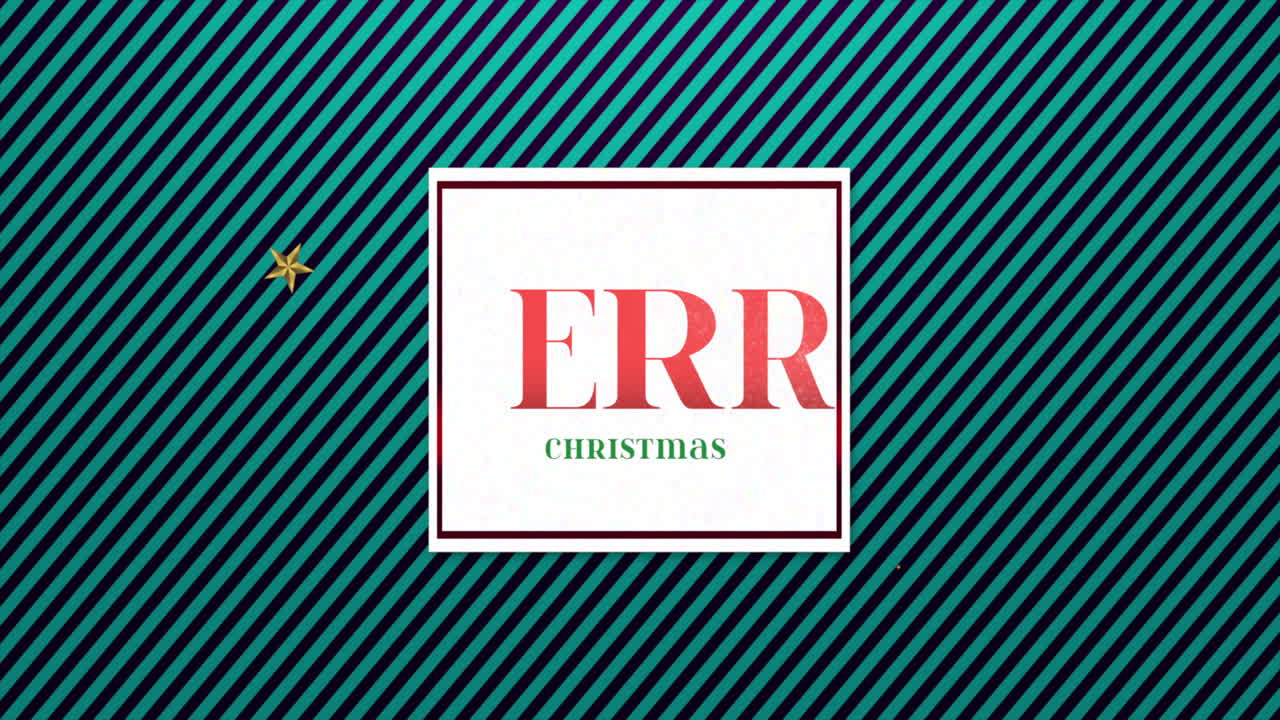 휴일 배경에 금색 별이 있는 애니메이션 근접 촬영 메리 크리스마스 텍스트 및 선물 디자인