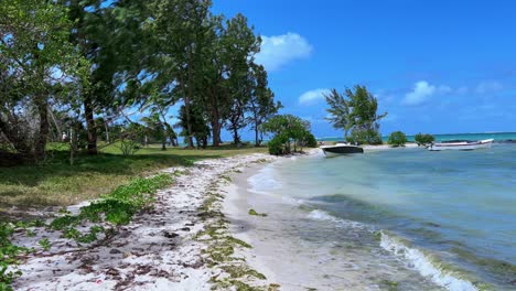 beautiful tropical beach with boats