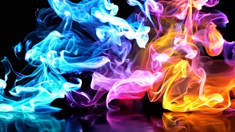 colorful smoke on a black background