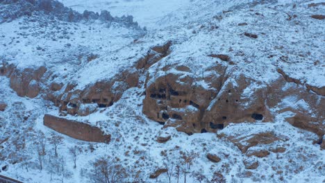 Aerial-view-of-ancient-caves-in-winter.4K.-2