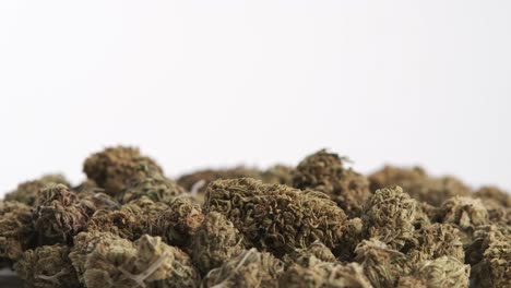 marijuana cannabis buds on a white background.