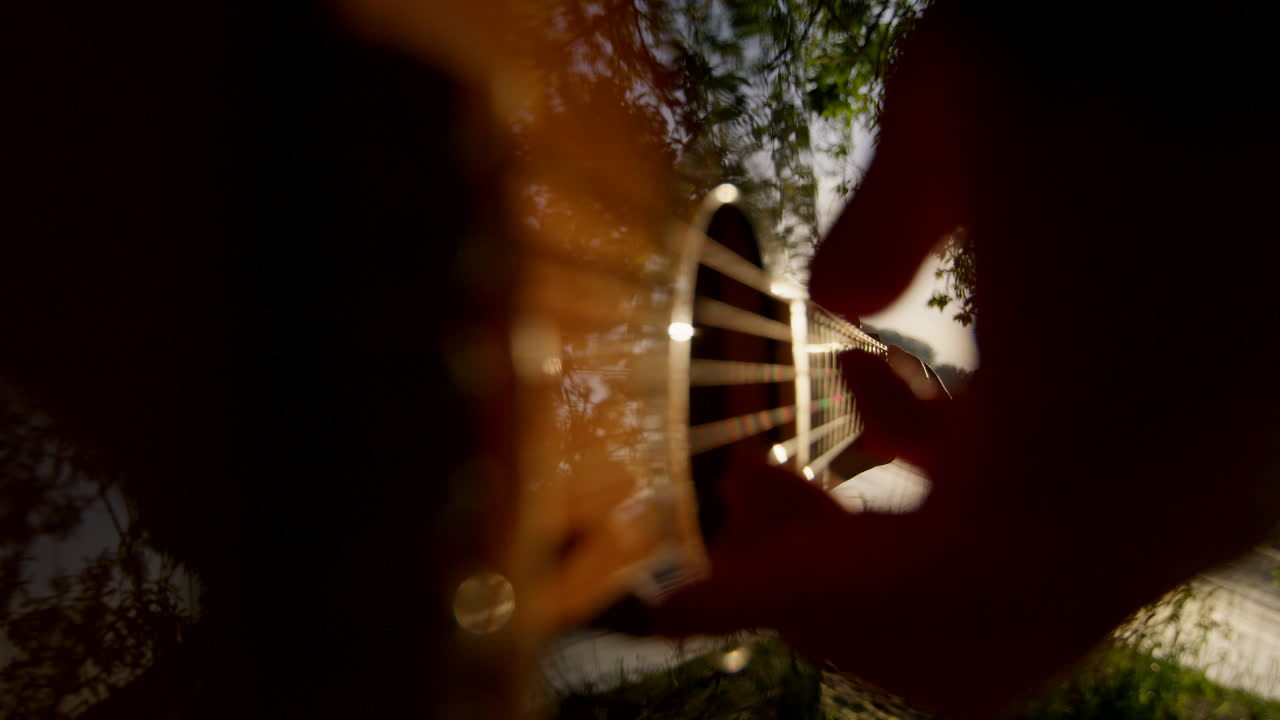 Playing Guitar Outdoors