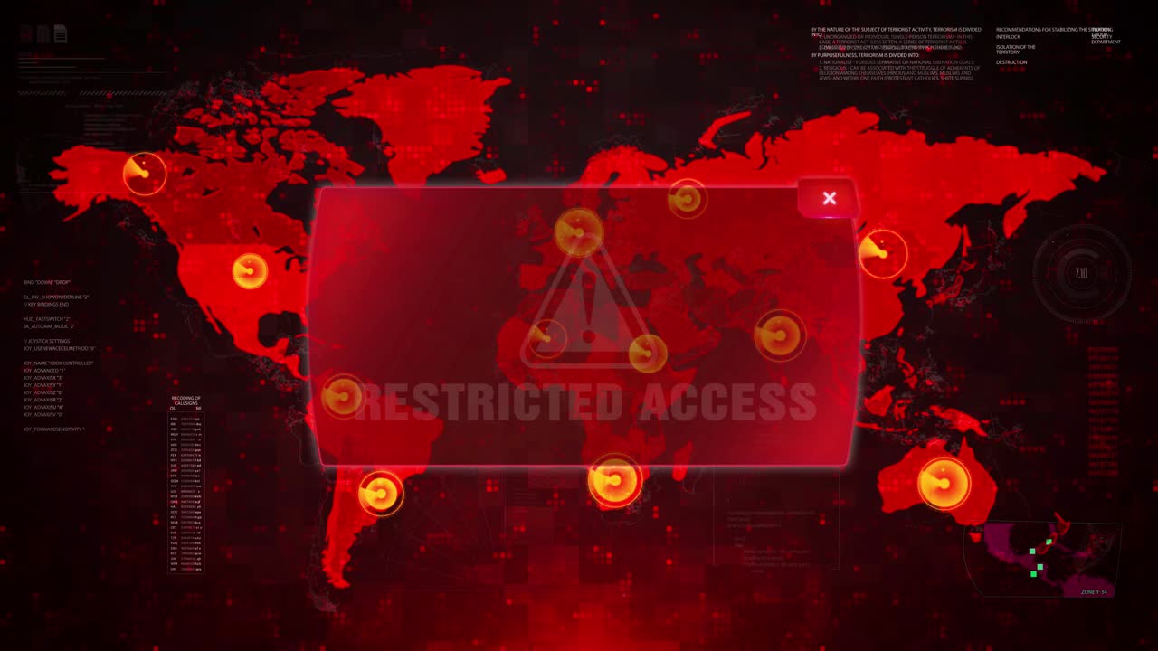 Restricted Access Warning on Global Map