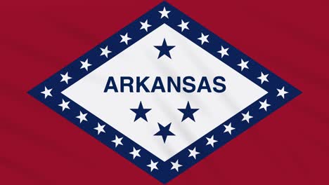 arkansas flag flutters in the wind, loop for background