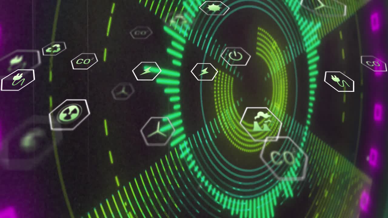 animación de iconos de ecología a través del escaneo de alcance