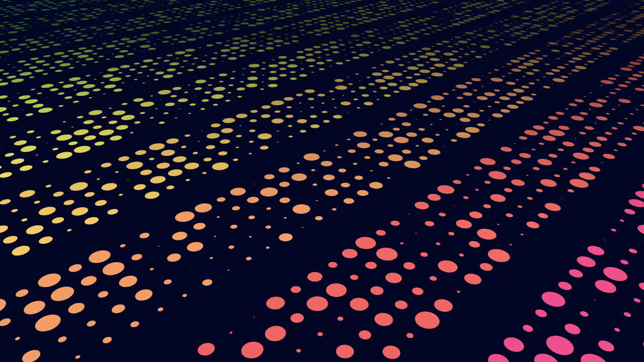 patrón de puntos de neón en filas en degradado negro