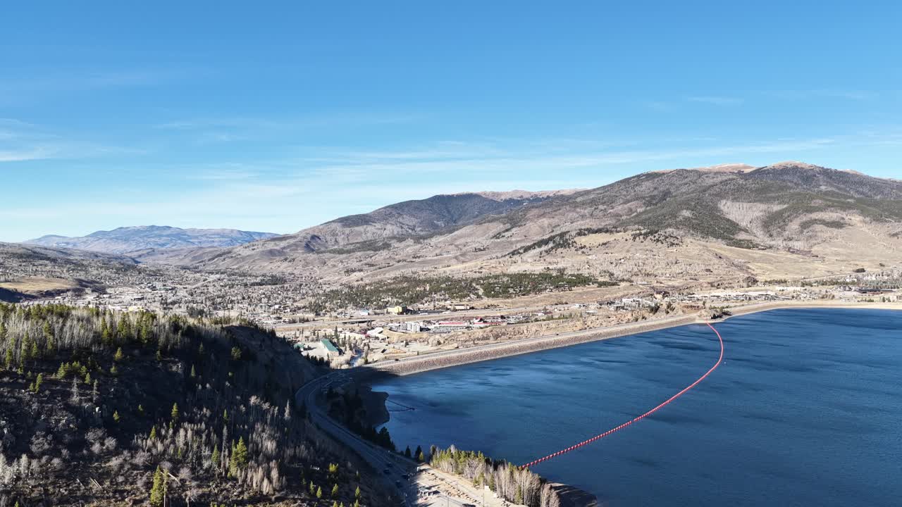 Looking north towards Silverthorne, Colorado from above the Dillon Rservoir