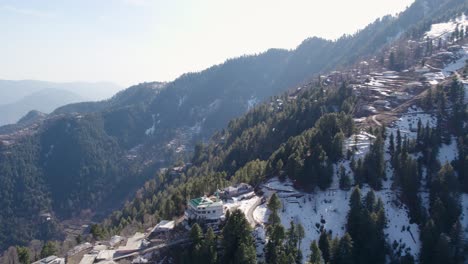 ayubia national park in abbottabad district, khyber pakhtunkhwa province, pakistan with deep forest and local villages in the surroundings