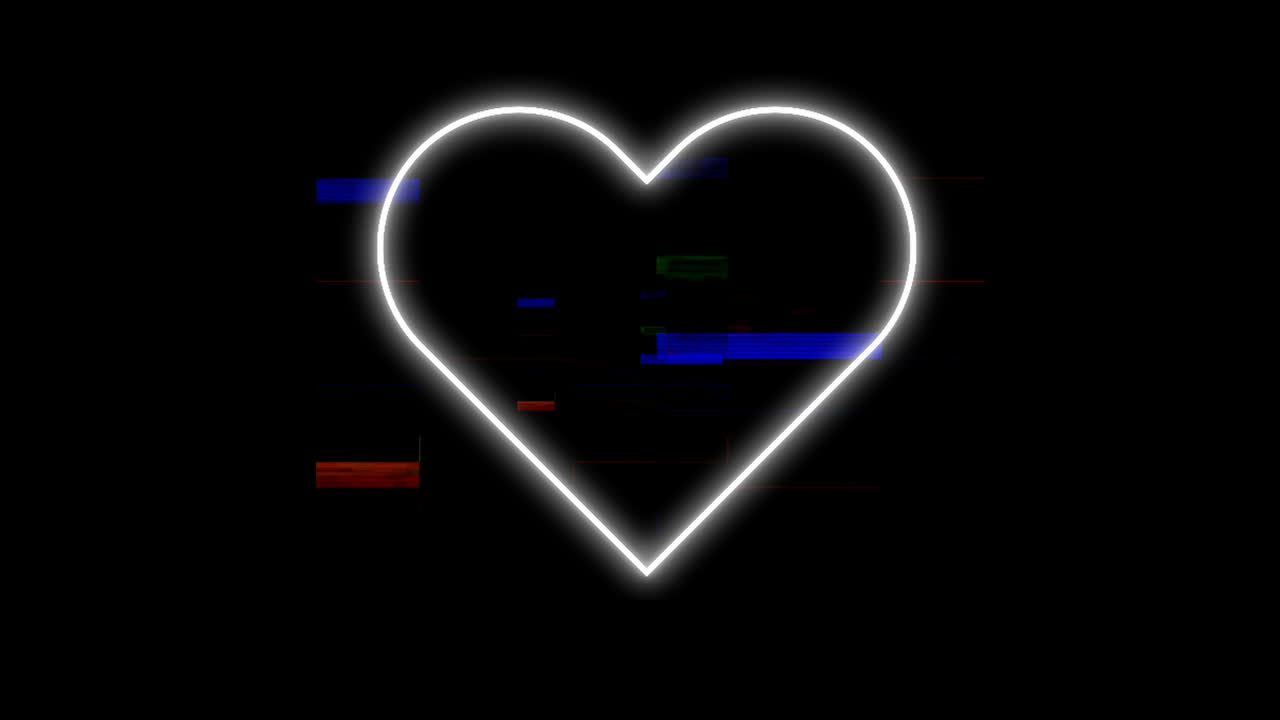 검은 바탕에 심장 위의 장애의 애니메이션