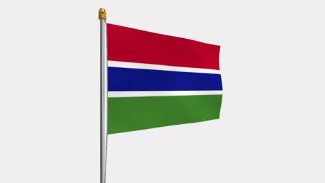 vídeo de bucle de la bandera de gambia revoloteando en el viento, vídeo en cámara lenta de 4k, con canal alfa
