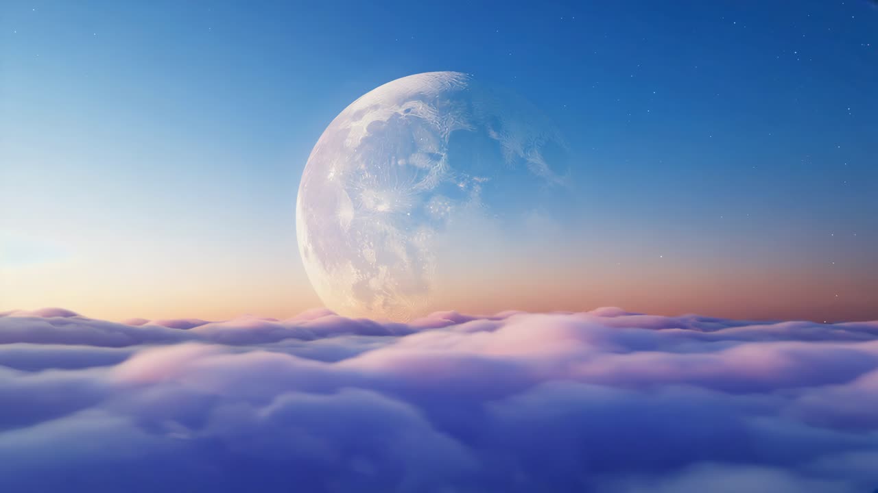 Moonrise Over Dreamy Clouds
