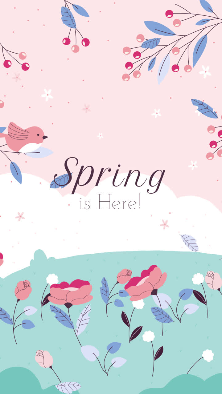 Spring is Here - Cute Floral Illustration