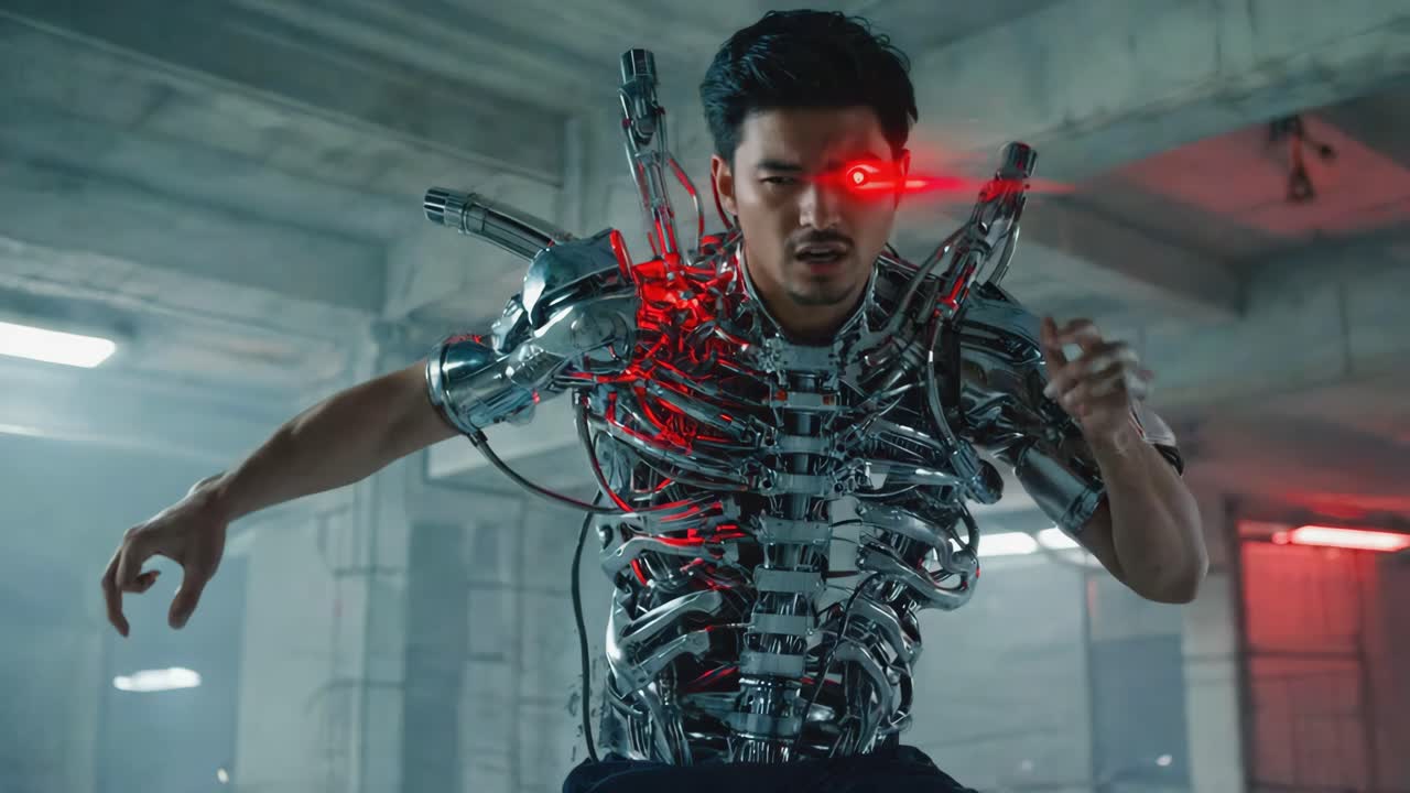 Cyborg Man with Laser Eye