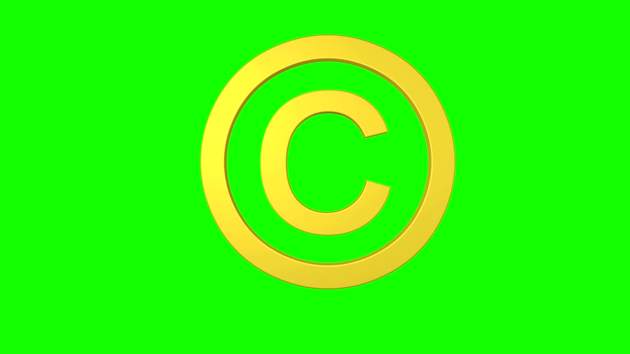 copyright emoji emoticon es un bucle de pantalla verde