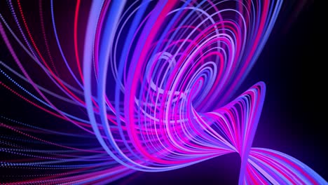 flujo de luz bg en 4k. fondo en bucle abstracto con rastros de luz, flujo de líneas de neón rojo azul en el espacio se mueven para formar formas espirales en bucle. fondo de diseño de movimiento moderno de moda. efecto de luz,