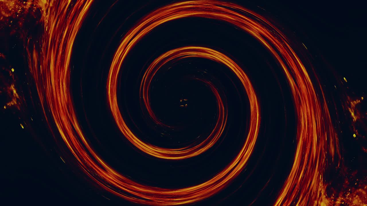 animación de vórtice tinta agua brillo espiral naranja