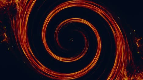animación de vórtice tinta agua brillo espiral naranja