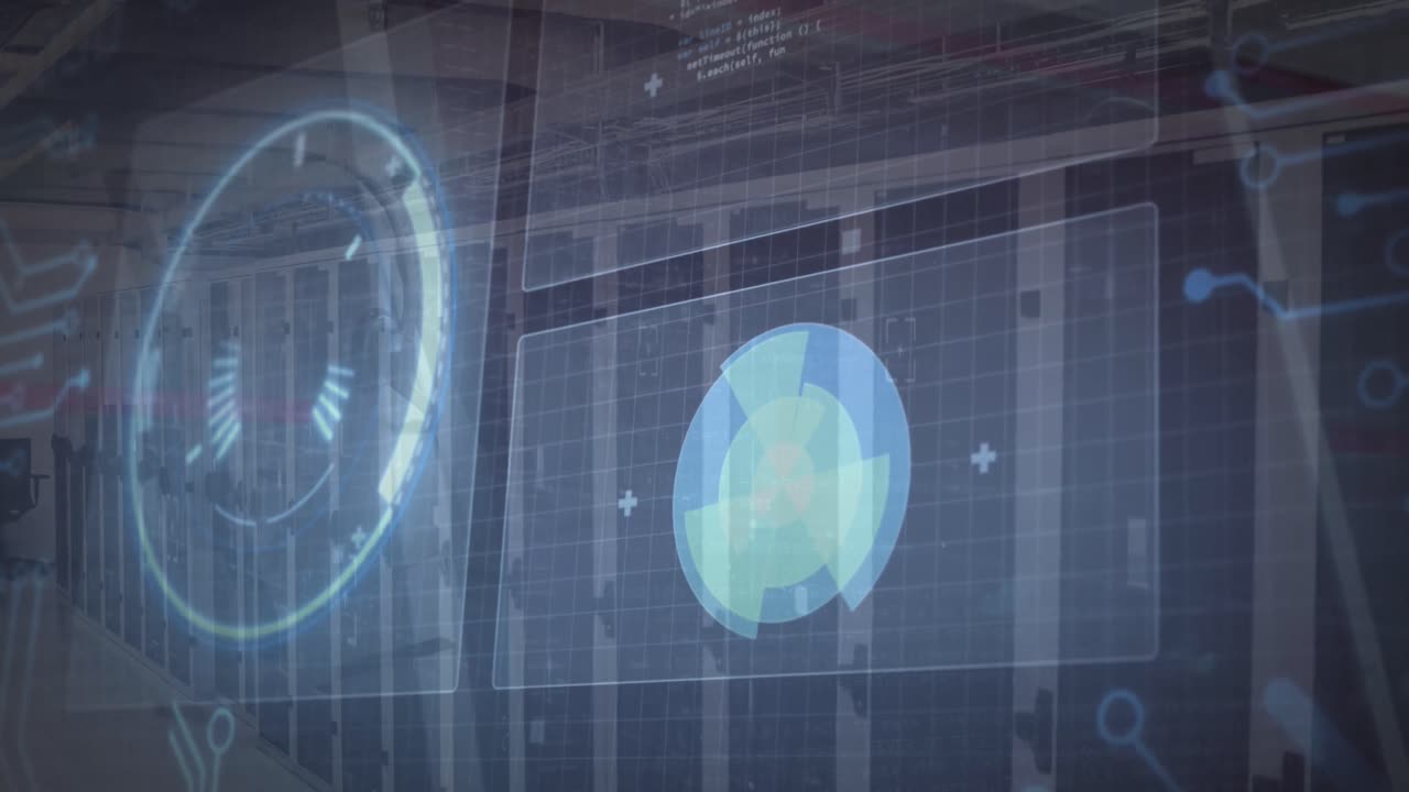 Animation of scopes scanning and data processing over computer servers