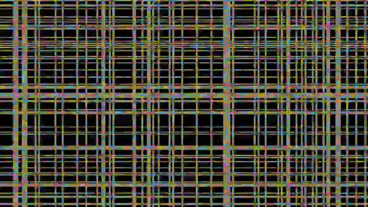 Abstract Digital Grid Pattern with Shifting Colorful Lines