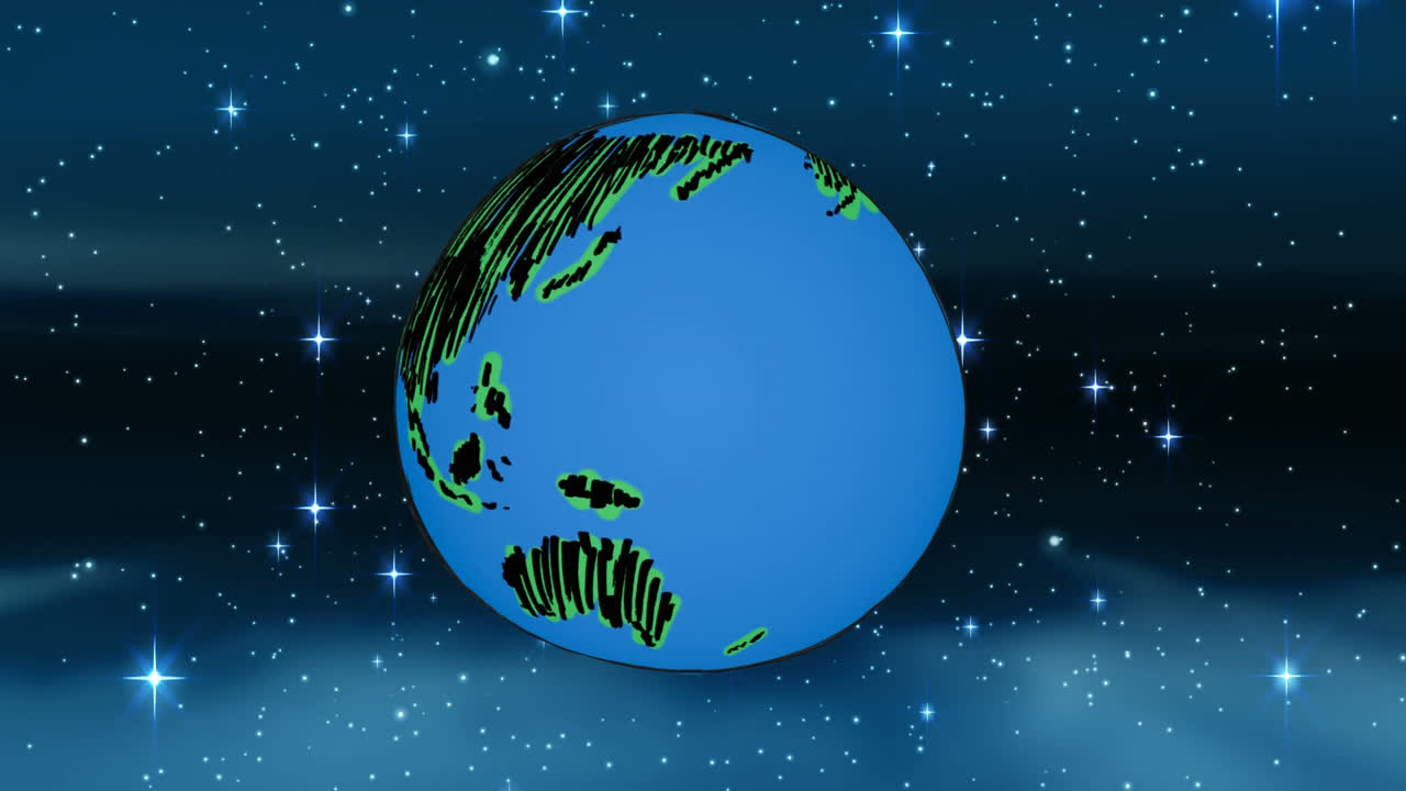 земля вращается в космосе.